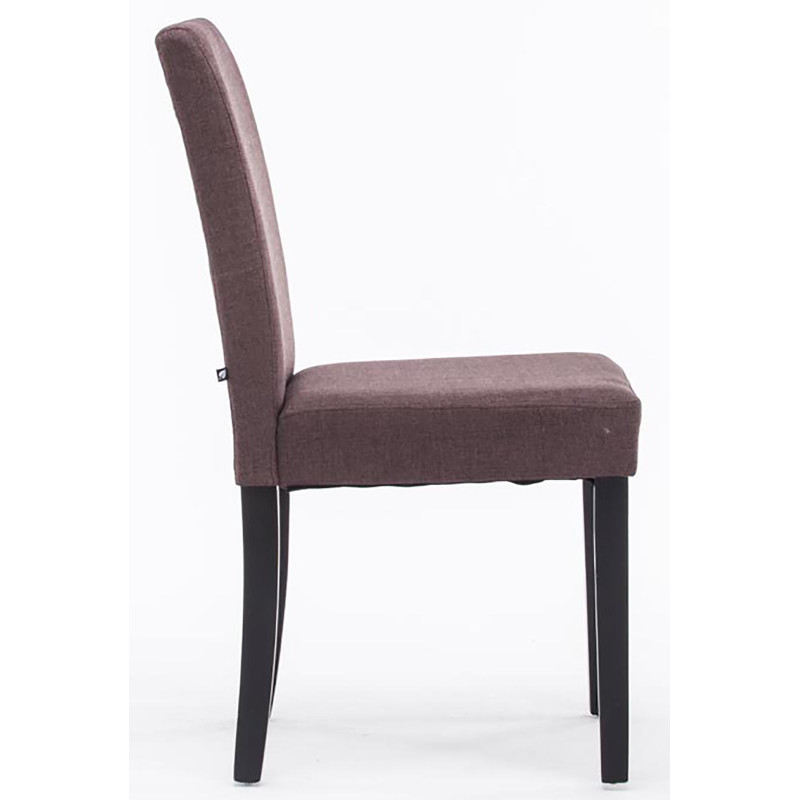 Lot de 4 chaises de salle à manger Ina tissu noir brun