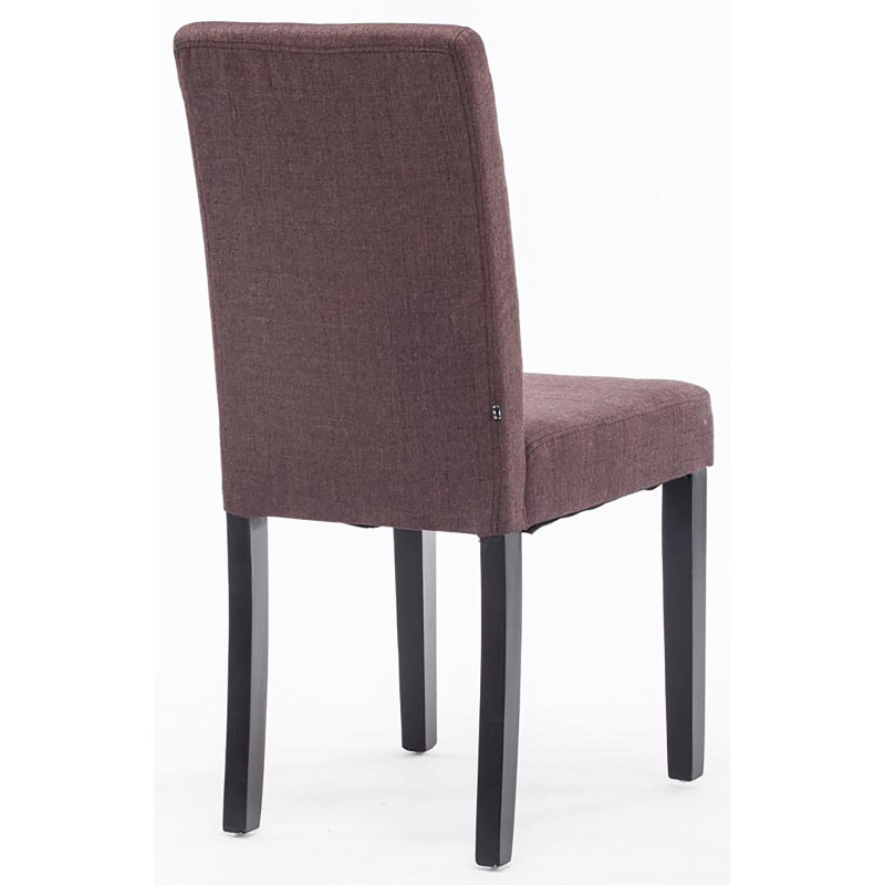 Lot de 4 chaises de salle à manger Ina tissu noir brun