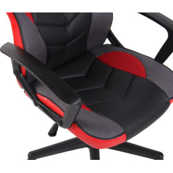 Sedia da ufficio ergonomica Glendale in similpelle nero/rosso