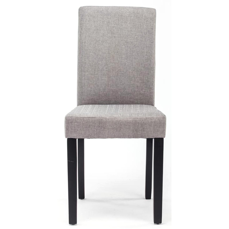 Lot de 4 chaises de salle à manger Ina tissu noir gris clair