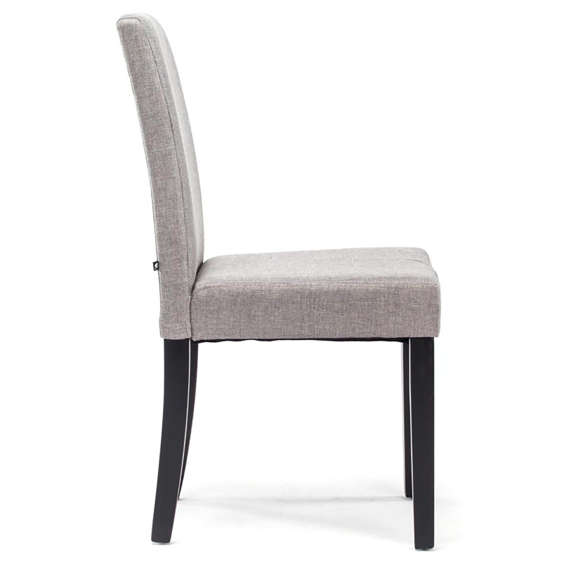 Lot de 4 chaises de salle à manger Ina tissu noir gris clair