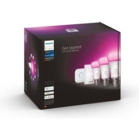 PHILIPS Hue White é Color Ambiance - Kit de démarrage E27 x3 et télécommande Hue