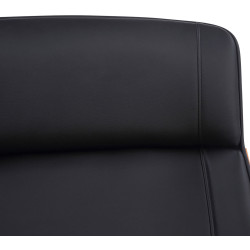 Fauteuil de bureau Varel en cuir artificiel noyer/noir