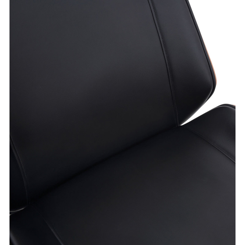 Fauteuil de bureau Varel en cuir artificiel noyer/noir