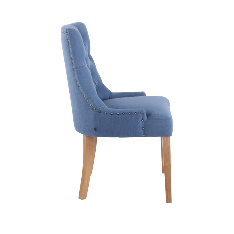 Chaise de salle à manger Aberdeen tissu antique clair bleu