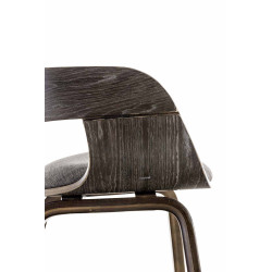 Chaise visiteur Kingston tissu gris/gris clair