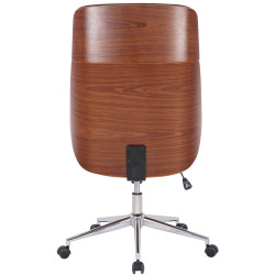 Fauteuil de bureau Varel, cuir synthétique, noyer/marron