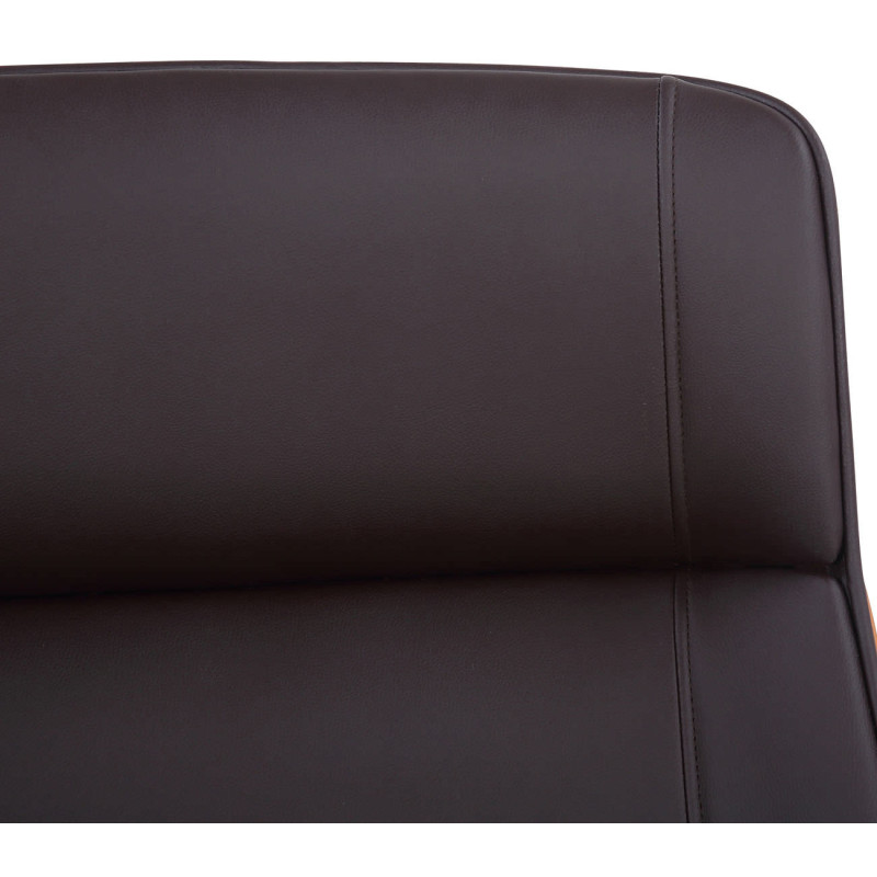 Fauteuil de bureau Varel, cuir synthétique, noyer/marron