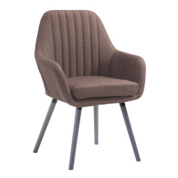 Chaise Florian tissu gris brun