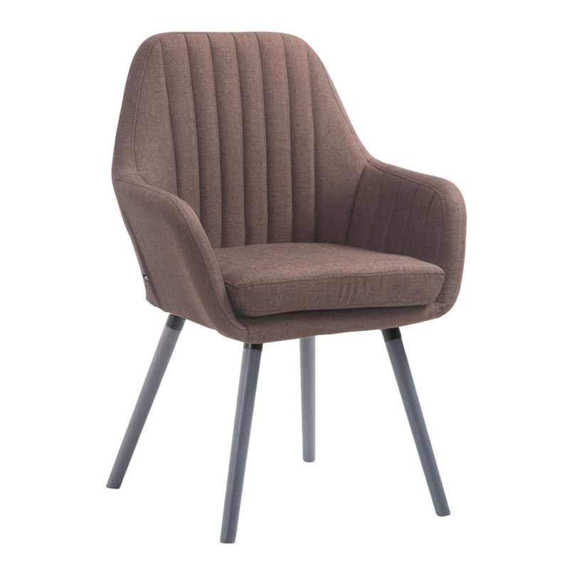Chaise Florian tissu gris brun