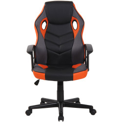 Sedia da ufficio ergonomica Glendale in similpelle Nero/arancione