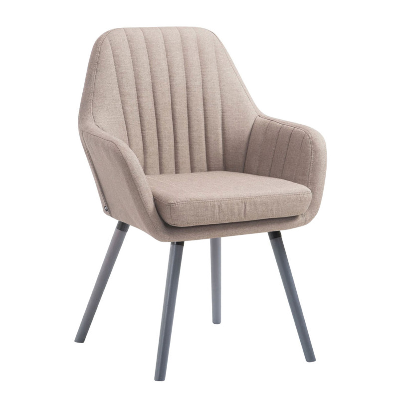 Chaise Florian tissu gris taupe