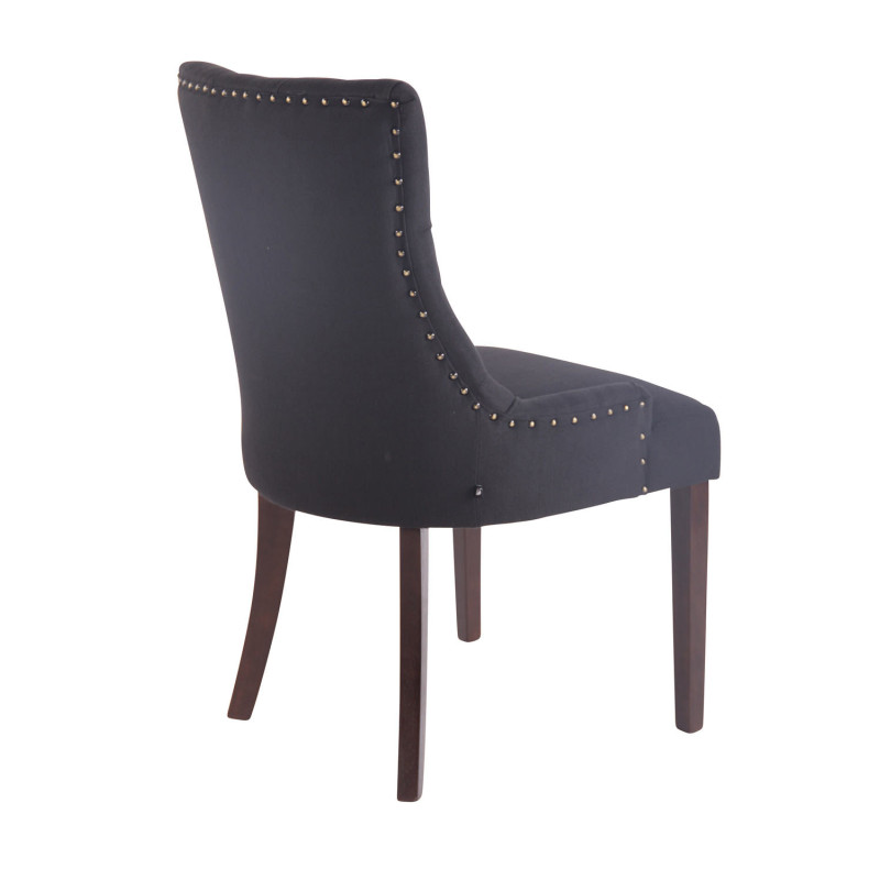 Chaise de salle à manger Aberdeen en tissu antique noir