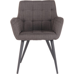 Chaise de salle à manger tissu Lyss gris foncé