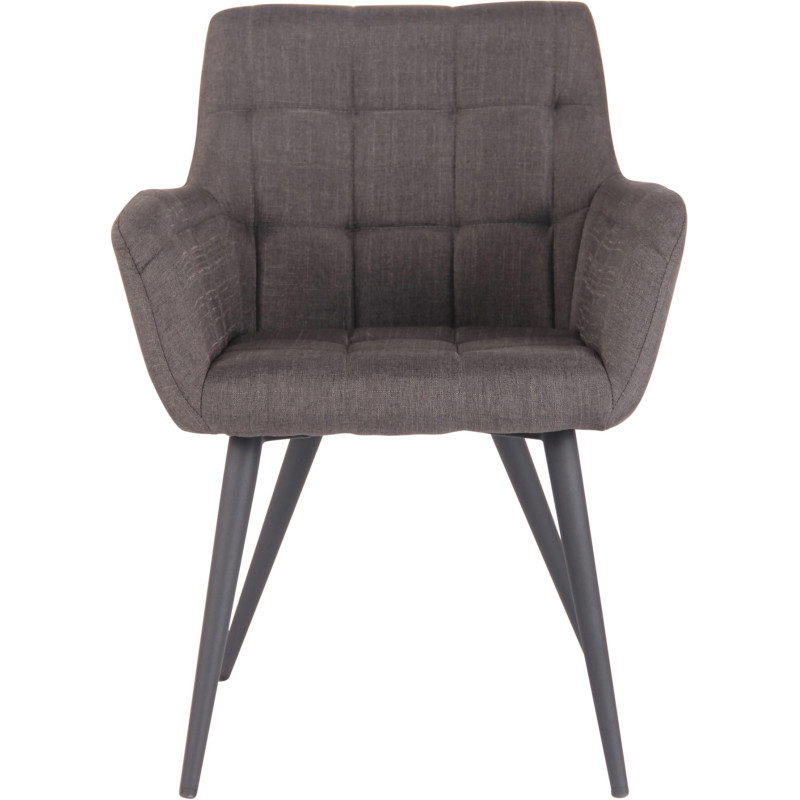 Chaise de salle à manger tissu Lyss gris foncé