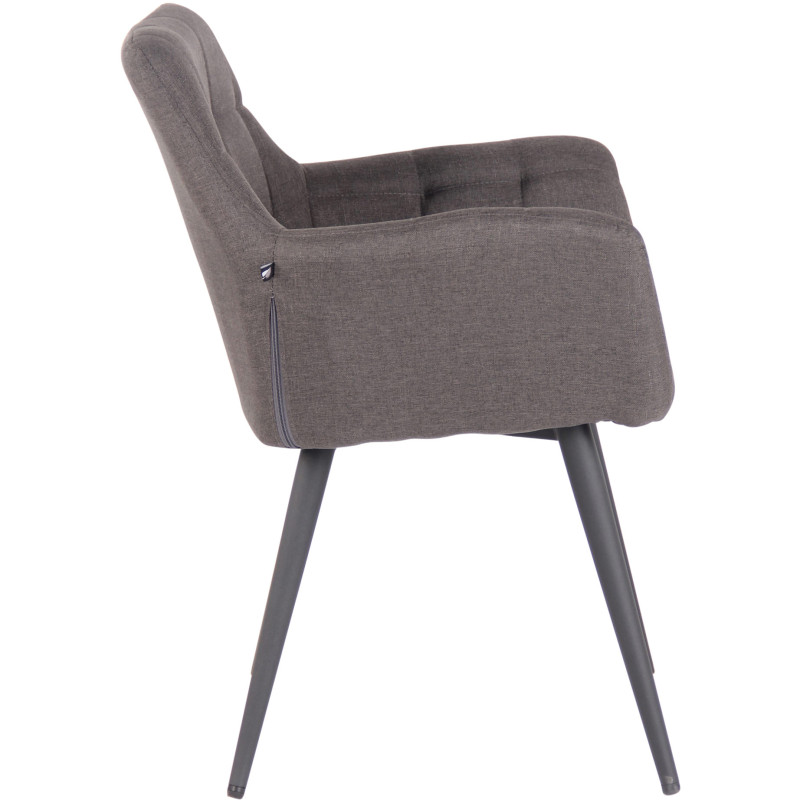 Chaise de salle à manger tissu Lyss gris foncé