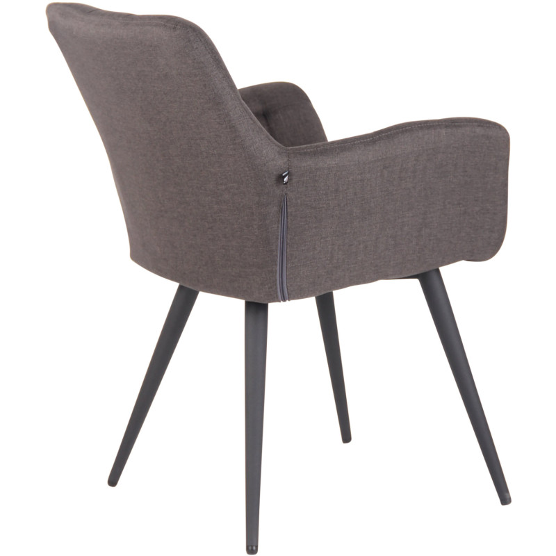 Chaise de salle à manger tissu Lyss gris foncé