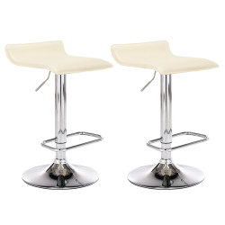 Lot de 2 tabourets de bar Dyn crème