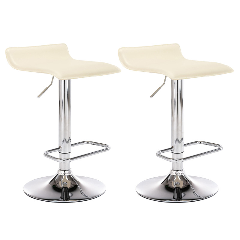 Lot de 2 tabourets de bar Dyn crème