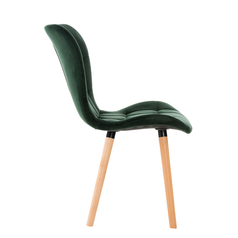Chaise Elda en velours vert