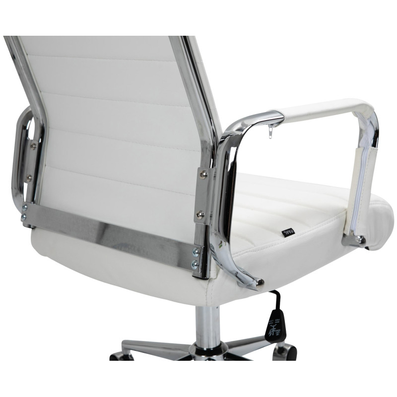 Fauteuil de bureau Columbus en cuir véritable blanc