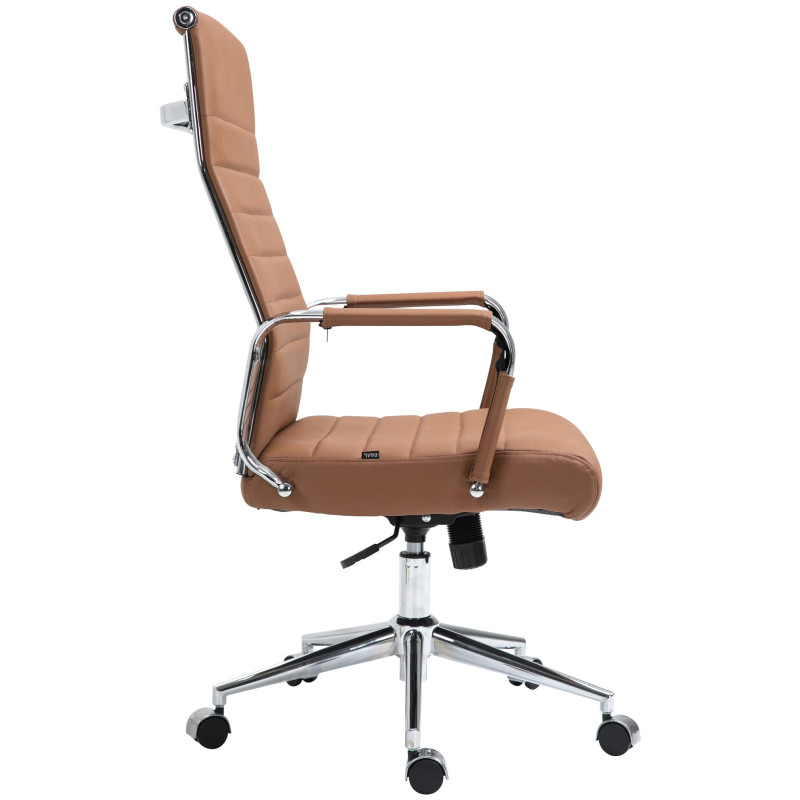 Fauteuil de bureau Columbus en cuir véritable marron clair