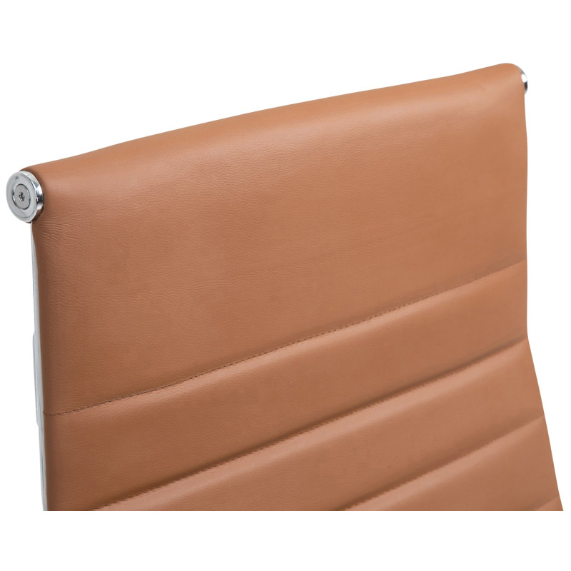 Fauteuil de bureau Columbus en cuir véritable marron clair