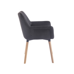 Chaise de salle à manger Cassidy vintage simili cuir naturel noir