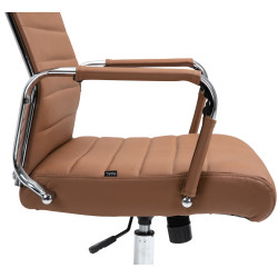 Fauteuil de bureau Columbus en cuir véritable marron clair