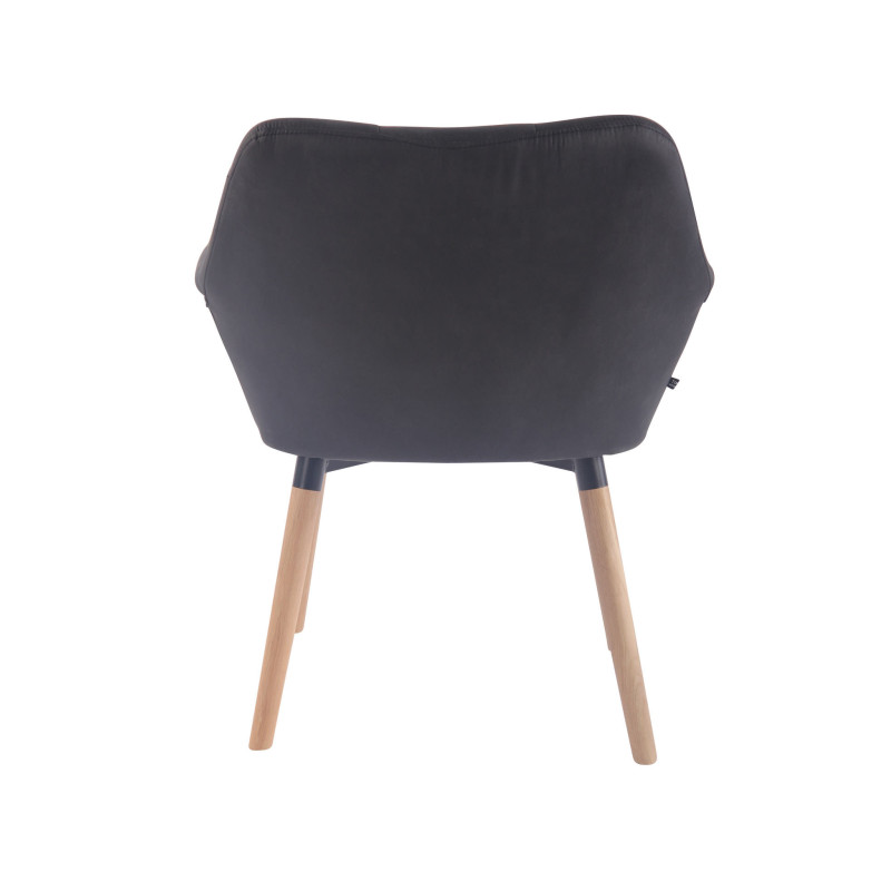 Chaise de salle à manger Cassidy vintage simili cuir naturel noir