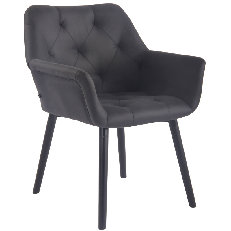 Chaise de salle à manger Cassidy vintage simili cuir noir noir