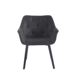 Chaise de salle à manger Cassidy vintage simili cuir noir noir