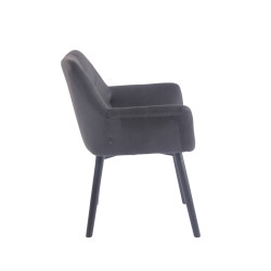 Chaise de salle à manger Cassidy vintage simili cuir noir noir