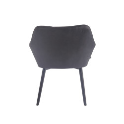 Chaise de salle à manger Cassidy vintage simili cuir noir noir