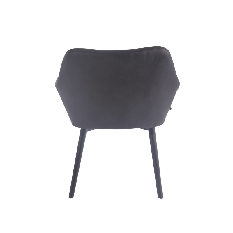 Chaise de salle à manger Cassidy vintage simili cuir noir noir