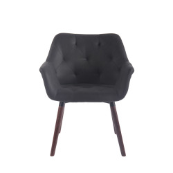Chaise de salle à manger Cassidy vintage simili cuir noyer noir