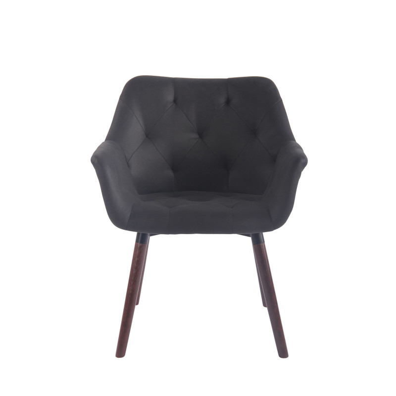 Chaise de salle à manger Cassidy vintage simili cuir noyer noir