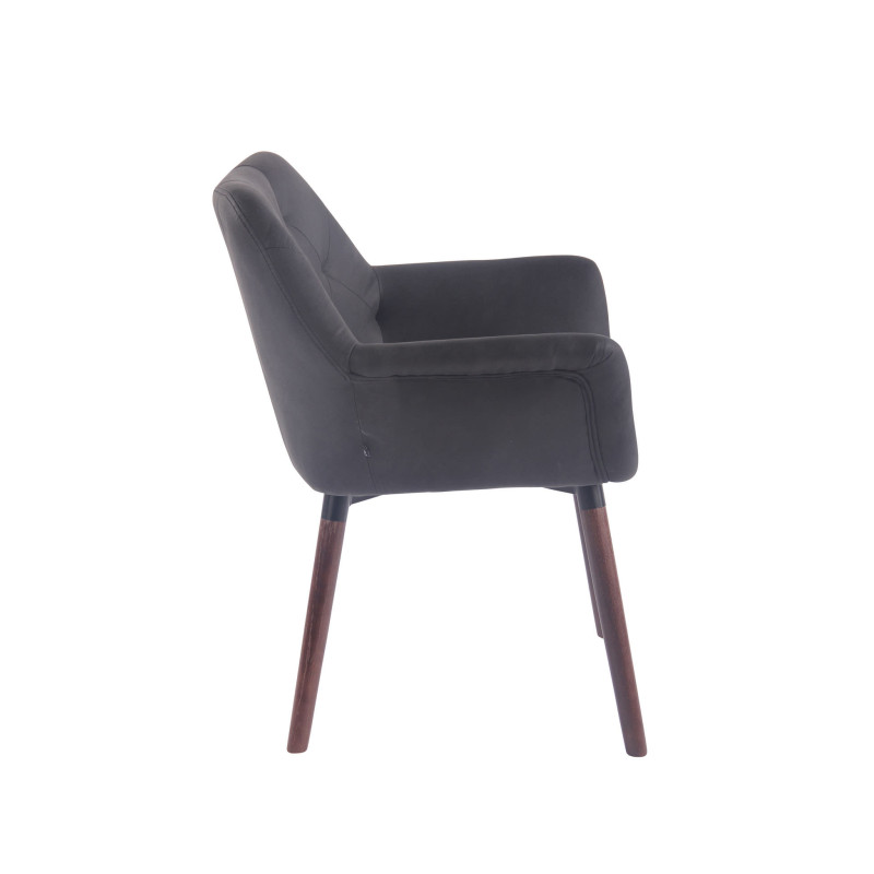 Chaise de salle à manger Cassidy vintage simili cuir noyer noir