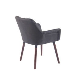 Chaise de salle à manger Cassidy vintage simili cuir noyer noir