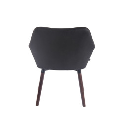 Chaise de salle à manger Cassidy vintage simili cuir noyer noir