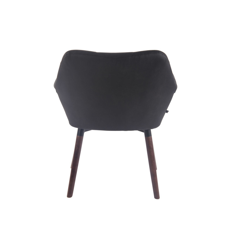 Chaise de salle à manger Cassidy vintage simili cuir noyer noir