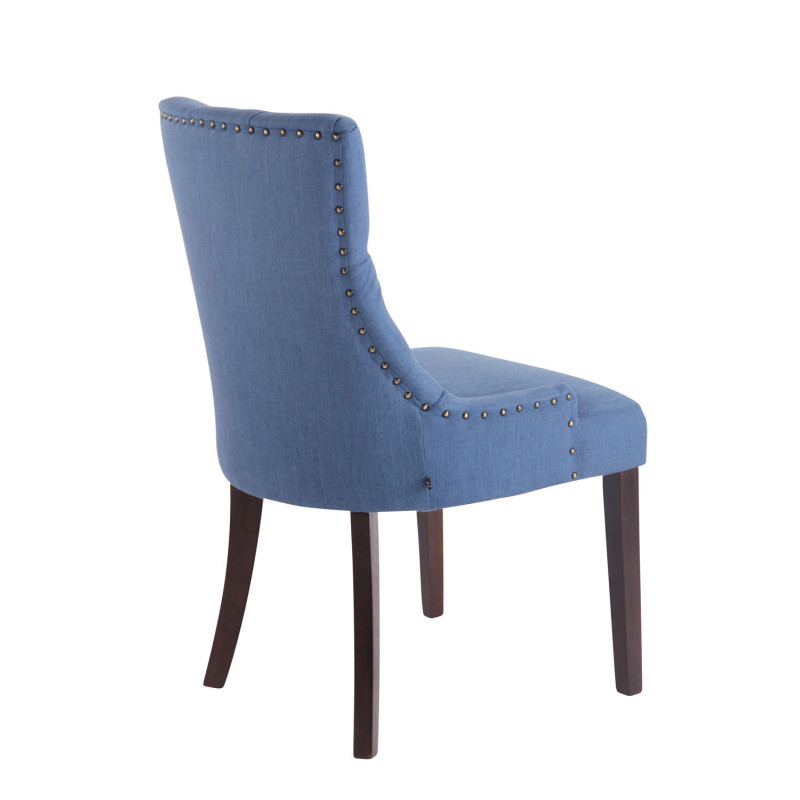 Chaise de salle à manger Aberdeen en tissu antique bleu