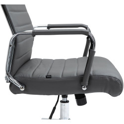 Fauteuil de bureau Columbus en cuir véritable gris