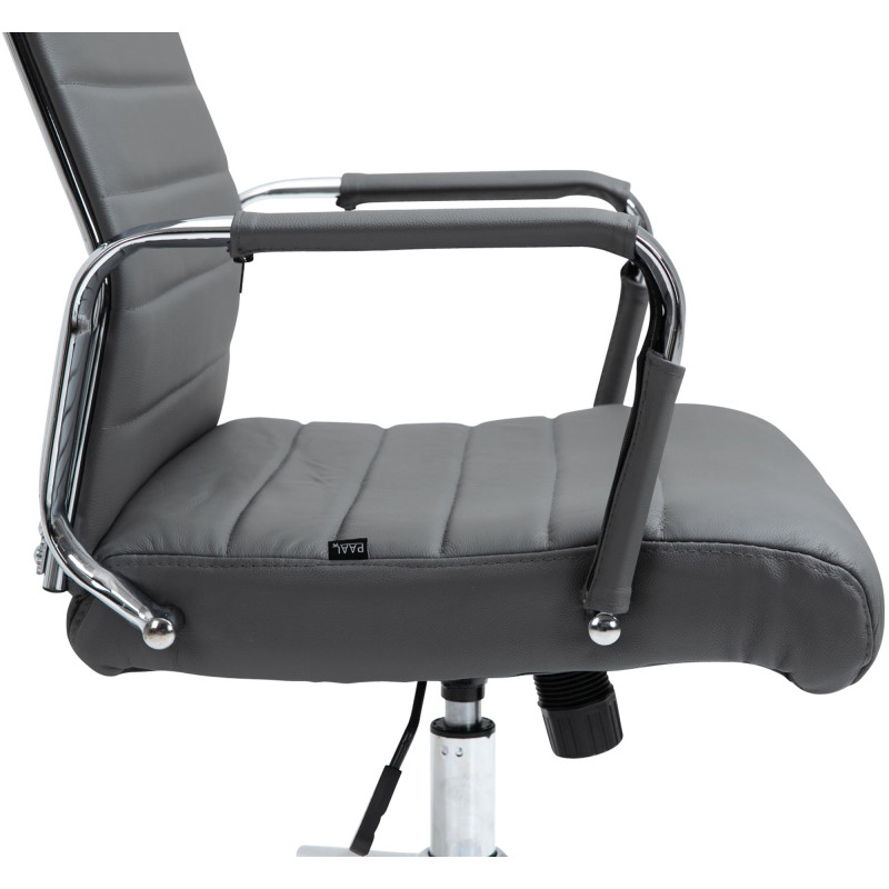 Fauteuil de bureau Columbus en cuir véritable gris