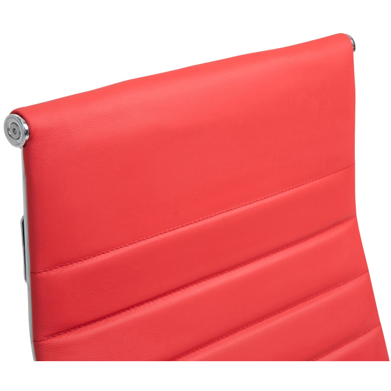 Fauteuil de bureau Columbus en cuir véritable rouge