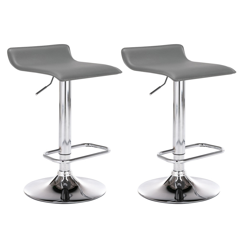 Lot de 2 tabourets de bar Dyn gris