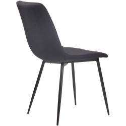 Chaise Telde en tissu noir