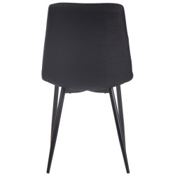 Chaise Telde en tissu noir