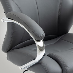 Fauteuil de bureau Salford en cuir véritable gris