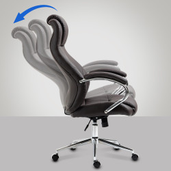 Fauteuil de bureau Salford, cuir véritable, marron